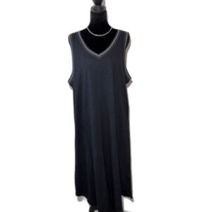 Democracy Tank Maxi Dress Size 1X Sleeveless, Black, Pockets, V-Neck NWT